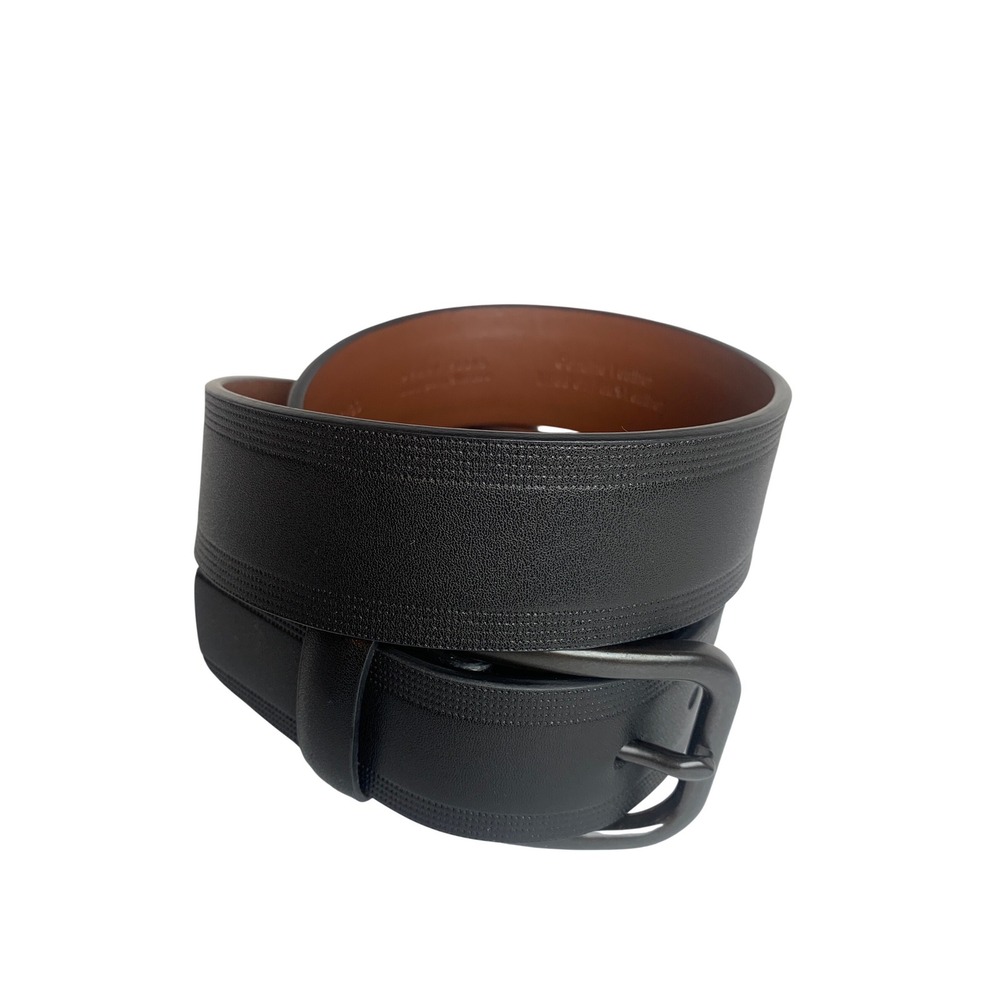 Perry Ellis Mens Black Genuine Leather Dress Belt Gunmetal Buckle‎ 36 1P75004